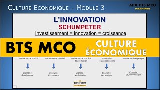 AIDE BTS MCO  Linvestissement et linnovation selon SCHUMPETER  CULTURE ECONOMIQUE BTS [upl. by Miahc]