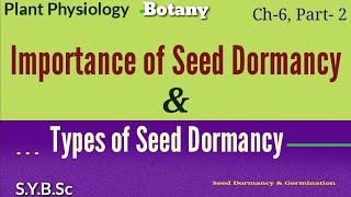 SYBScCh6P2  Importance amp Types of Seed Dormancy in Plant External Internal Double in Details [upl. by Adnicul496]