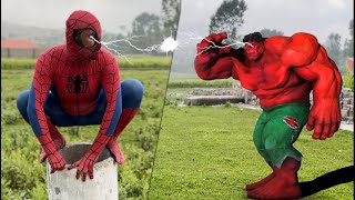 Spiderman VS Hollywood Hulk in real Life  fat hulk smash action scene [upl. by Attesoj198]