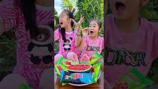 197Watermelon Ice Cream Hydraulic Press SECRET cute baby candy  watermelon candy is great [upl. by Ossie614]