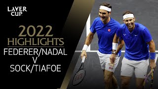 FedererNadal v SockTiafoe Highlights  Laver Cup 2022 Match 4 [upl. by Yojal]