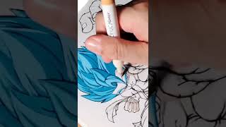 Drawing Gogeta SS Blue  PART 2 shortsvideo dragonball howtodraw drawing art anime tutorial [upl. by Anawait]