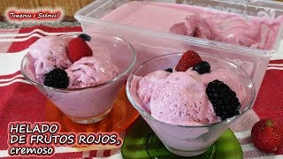 HELADO DE FRUTOS ROJOS CREMOSO con solo 4 ingredientes [upl. by Arodaeht]