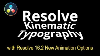 Davinci Resolve Kinematic Typography [upl. by Athiste]