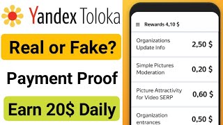 Yandex Toloka app Payment Proof  Real or Fake  Earn 20 Daily  Full Review [upl. by Nuahsel]