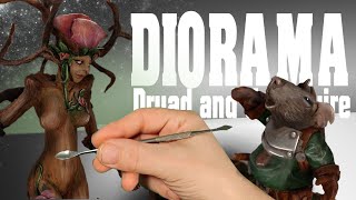 I made a Dryad and a Squire Diorama  How to  Diorama  Polymer Clay [upl. by Welcome956]