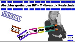 Abschlussprüfungen BadenWürttemberg 2016 W2a  Realschule Mathematik [upl. by Hansen]