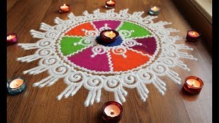 Quick and easy sanskar bharti rangoli designs with colours by Shital Daga Diwali Rangoli designs [upl. by Susanne]