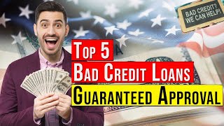 5 Best Online Loans for Bad Credit with Guaranteed Approval No Credit Check [upl. by Niemad]