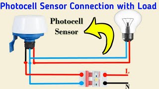 Photocell Sensor Wiring Connection with Load  Photocell Circuit Wiring Diagram [upl. by Gunar]