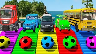 TRANSPORTING PIXAR CARS amp FRUITS WITH COLORED amp JOHN DEERE vs CLAAS vs TRACTORS  BeamNGdrive 962 [upl. by Zalea927]