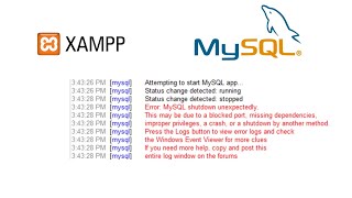 Xampp MYSQL not starting Windows 11 [upl. by Orimisac240]