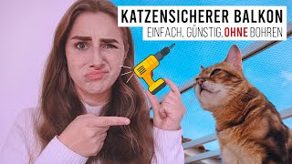 SUPER EINFACH Balkon und Terrasse KATZENSICHER machen  ohne bohren Katzen DIY [upl. by Eibocaj]