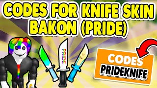 PRIDE UPDATE NEW ROBLOX BAKON CODES FOR KNIFE SKINS 🥓 BAKON ROBLOX [upl. by Nadeen239]