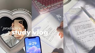 PRODUCTIVE STUDY VLOG 🥞📓☁️ early morning study cafe pancakes and more ft Acefast [upl. by Attolrahc472]