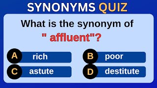 How Strong Is Your Synonyms Quiz  Can You Score 1010 99 cant  Grammar Quiz [upl. by Rbma]