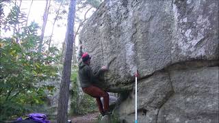 Fontainebleau  Roche aux Sabots  Sale Galoche assis 6C7A [upl. by Annelg]