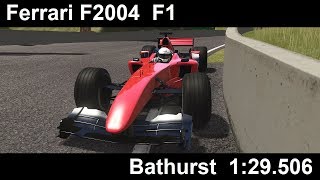 Assetto Corsa Ferrari F2004  Bathurst 129506 World Record [upl. by Lacsap]