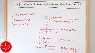 Esercizio sulla Cmm concentrazione percentuale massa su massa  lezione di chimica [upl. by Nalced]