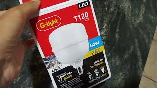 LÂMPADA GLIGHT T120 E27 60W LED NA COZINHA MELHORA A ILUMINAÇÃO  Veja neste Unboxing e Review [upl. by Avrom442]