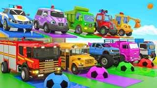 Wheels on the bus  Soccer ball shaped wheels training videos  Baby Nursery Rhymes amp Kids Songs [upl. by Lohman]