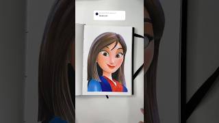 ASMR Drawing Mulan sketchbook disney [upl. by Dalton606]