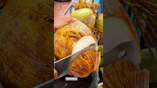 Golden coconut cutting techniques skills shortvideo everyone trending [upl. by Ardnat]