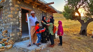 Khadijas return to her family plastering and cooking delicious nomadic food [upl. by Nnyloj]