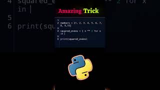 Amazing 😍😍 Python Trick List even squared transformation python coding college coder tricks [upl. by Esital]