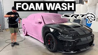 Hellcat Foam Wash Polish amp Coating  Dodge Charger Auto Detailing Satisfying ASMR [upl. by Terb]