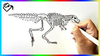 Comment dessiner un SQUELETTE dinosaure dessin FACILE [upl. by Eciram353]