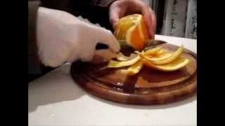 Kitchen Secrets  Peeling an Orange with a knife and cut out orange fillets [upl. by Nibuz]