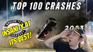 Reaction to TOP 100 NASCAR crashes of 2023 Insane air [upl. by Menedez]