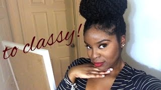 Marley Twists Hairstyles  Updo High Bun [upl. by Lockhart67]