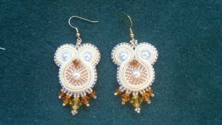 Beading4perfectionists  Soutache 2  How to add the back and the embellishment tutorial [upl. by Anerda48]