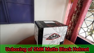 SMK Matte Black Helmet 2021 Unboxing  SMK Twister Helmet [upl. by Divd]