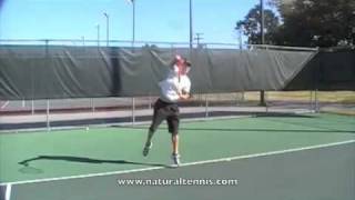 Right Handed Serve DemonstrationNatural Two Handled Racket [upl. by Esorbma]