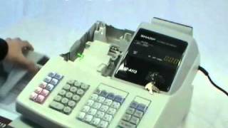 Sharp XEA113 Cash Register Installation setup first time use [upl. by Nerw]