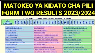 MATOKEO YA KIDATO CHA PILI 2023 FTNA RESULTS FORM TWO 202324 [upl. by Notsirt]