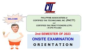 CTT Exam Orientation November 2023 [upl. by Werda]