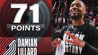 Damian Lillard’s INCREDIBLE 71PT Performance  February 26 2023 [upl. by Eeluj]