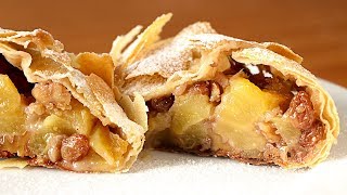 Mucho relleno y poca masa  Receta de AUTÉNTICO STRUDEL de manzana [upl. by Asille]