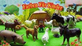 Tiergeräusche für kleinkinder bauernhof  Tiere für kinder  Lernvideos für kinder deutsch [upl. by Nahtam]