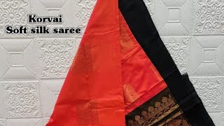 KORVAI SOFT SILK SAREES with fancy Big border Line And Tower Design AllOver saree Matching copper [upl. by Micheal]