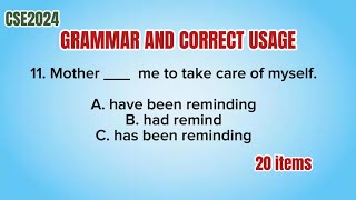 CIVIL SERVICE EXAM REVIEWER 2024GRAMMAR AND CORRECT USAGEVERBAL ABILITY [upl. by Vallo]