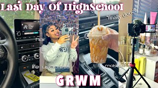 GRWM Last Day Of HighSchool  life updates  makeup hair finally done [upl. by Kecaj]