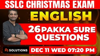 SSLC ENGLSIH CHRISTMAS EXAM  26 PAKKA SURE QUESTIONS  MS SOLUTIONS [upl. by Avan]