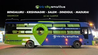 BANGALORE to MADURAI  IntrCity Smart Bus with Washroom  Leyland vs Volvo amp Benz Full Chase [upl. by Lorak960]