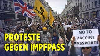 Die Proteste gegen PandemieMaßnahmen in Großbritannien gehen weiter [upl. by Mure]