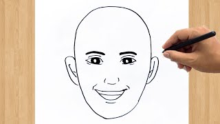 How to Draw Smiling Face for Beginners Step by Step  Smiley Face Pencil Drawing Easy [upl. by Tnafni]